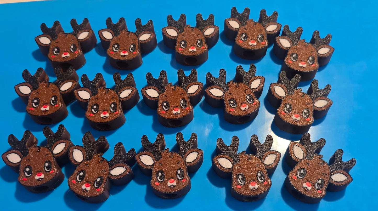 Rudolph Red nose Reindeer Straw Topper