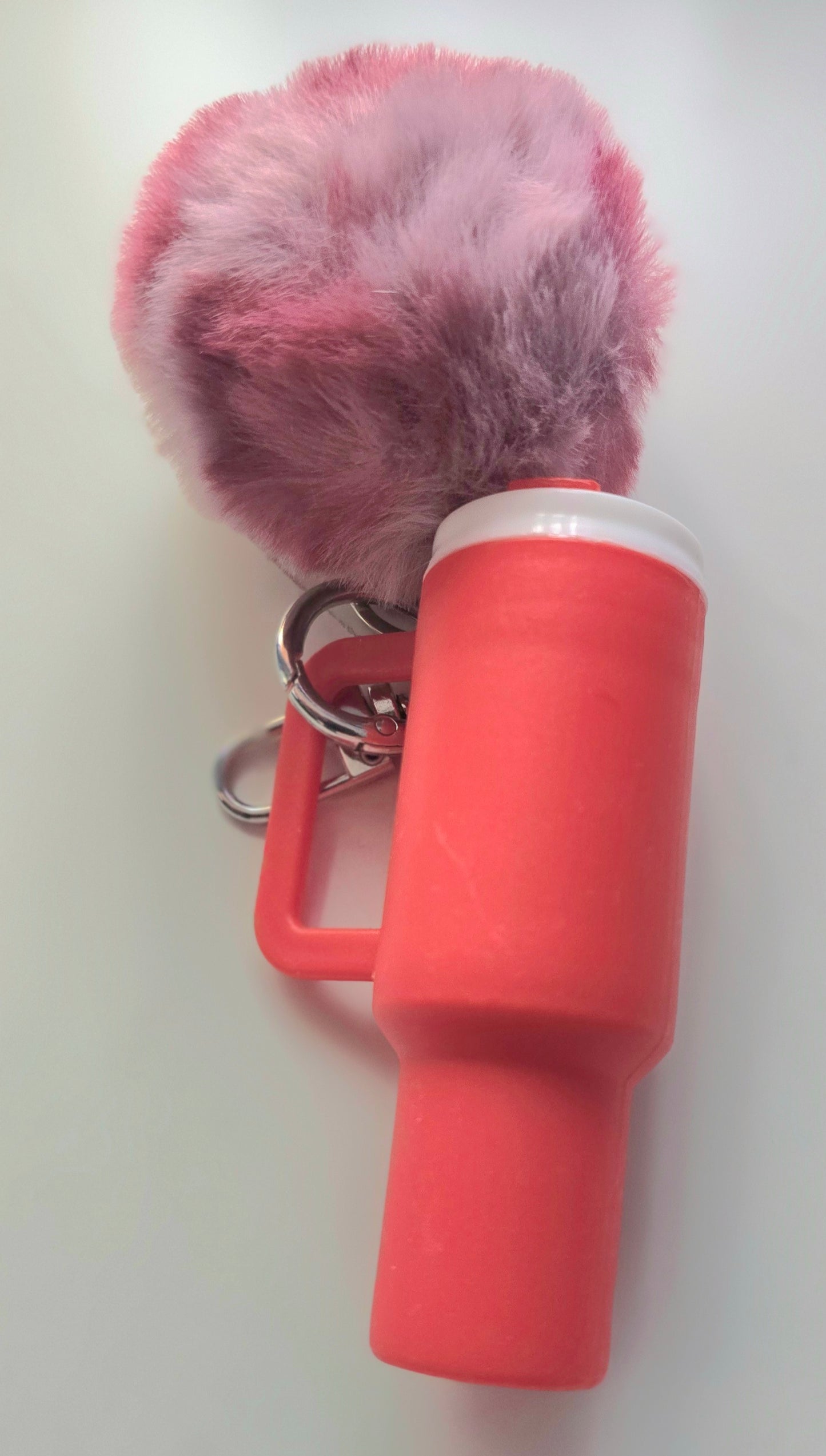 Mini Tumbler Keychain with Pompom