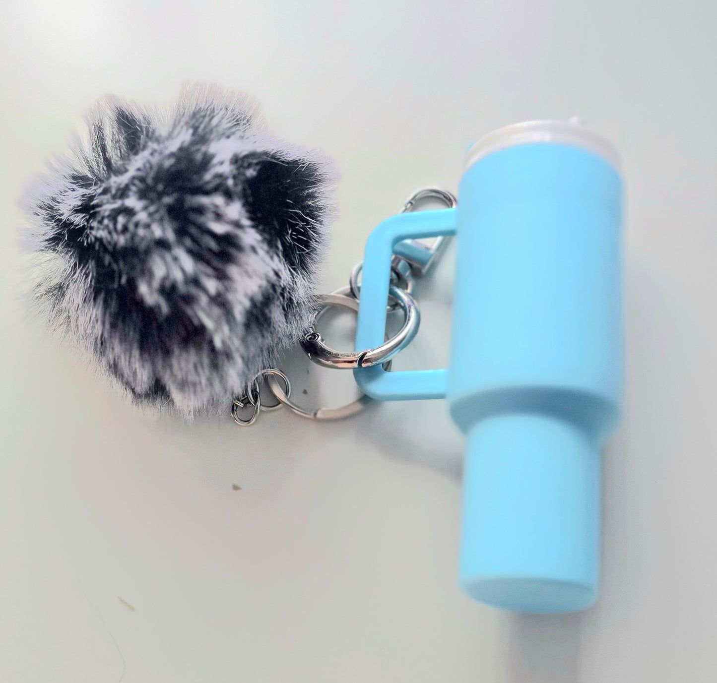 Mini Tumbler Keychain with Pompom