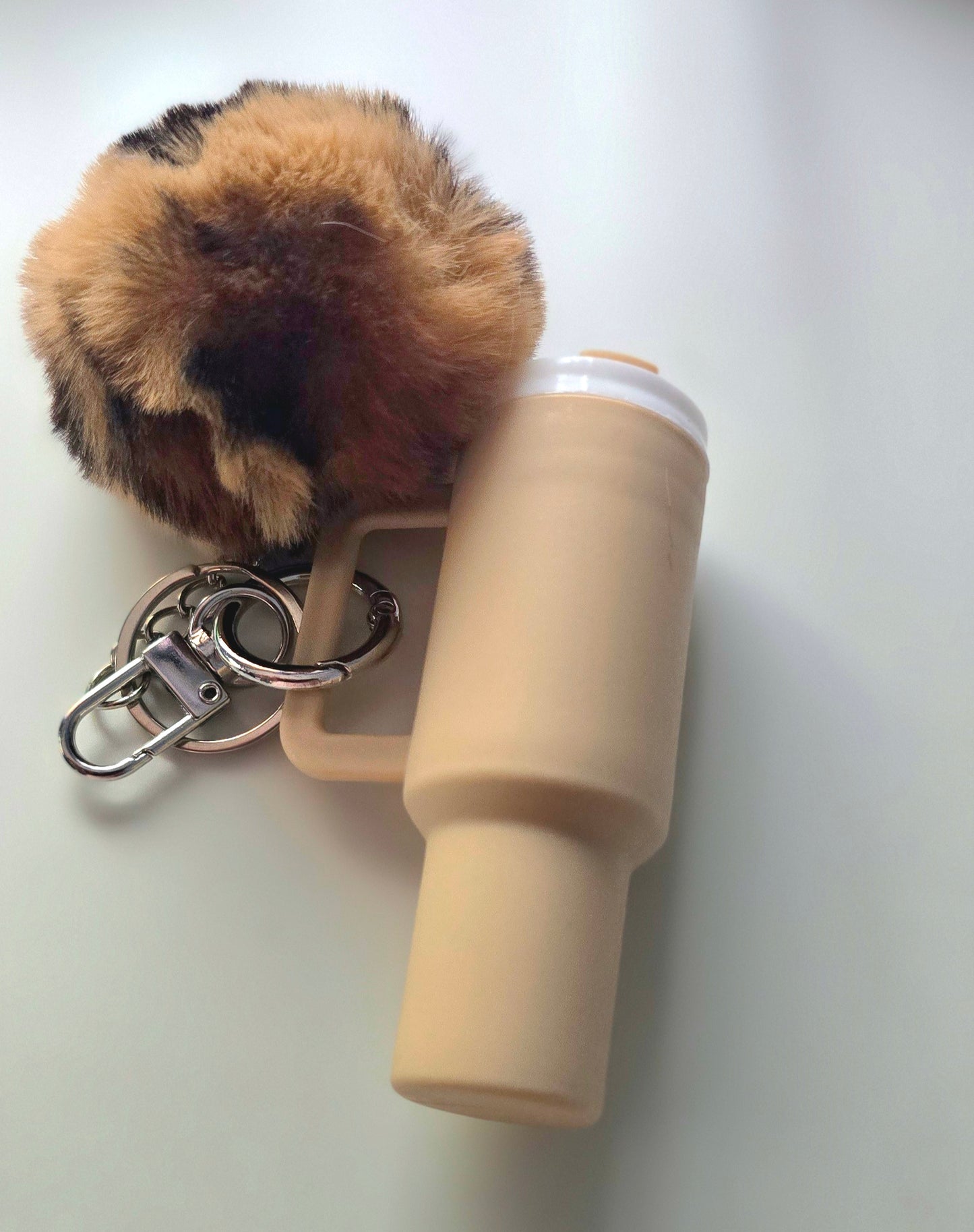 Mini Tumbler Keychain with Pompom
