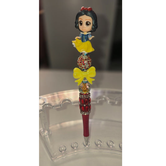 #100- Snow White Princess Blinged Beaded Pen