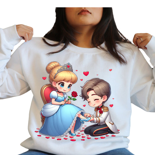 Cute Prince Charming & Cinderella Couple DTF TRANSFER