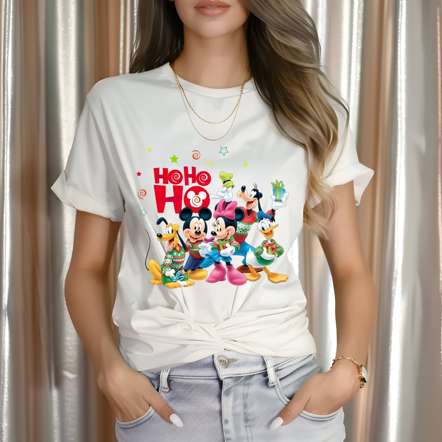 Ho HO HO Mickey and Friends DTF Transfer ONLY