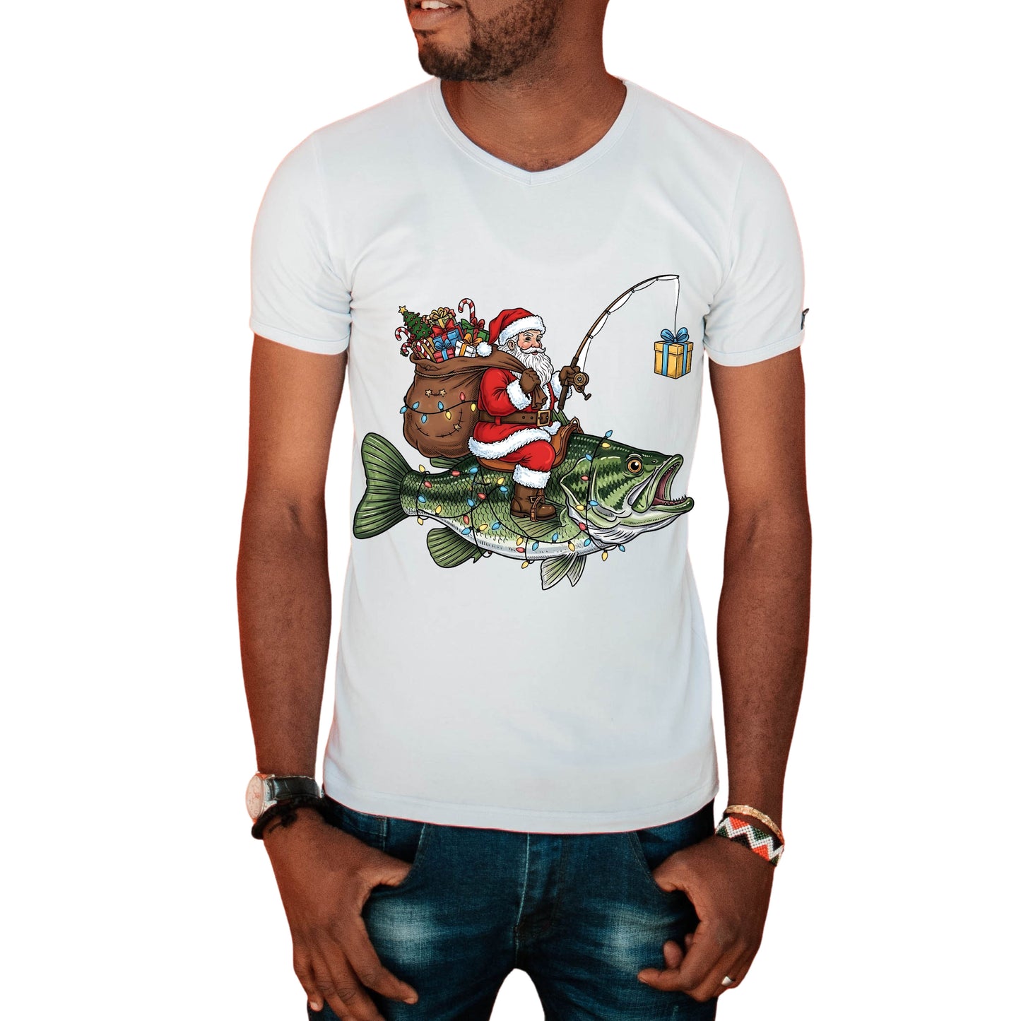 Fishing Santa   DTF Transfer ONLY