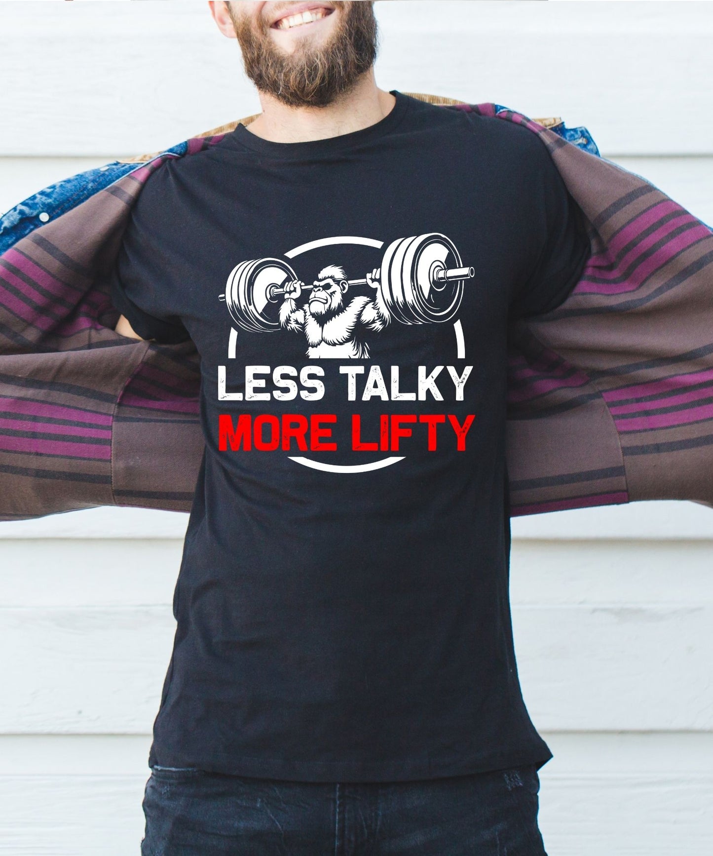 #253	Less Talky More Lifty    DTF TRANSFER