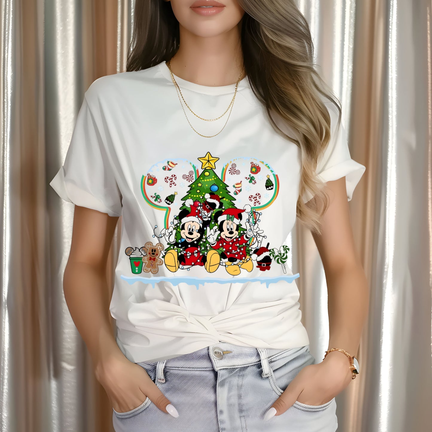 Mickey & Minnie Tangled lights DTF Transfer ONLY