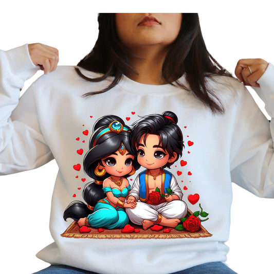 Princess Jasmine & Aladdin Valentines DTF TRANSFER