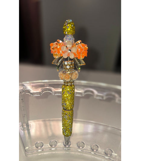 #114 Yellow Blinged Rhinestone Pen