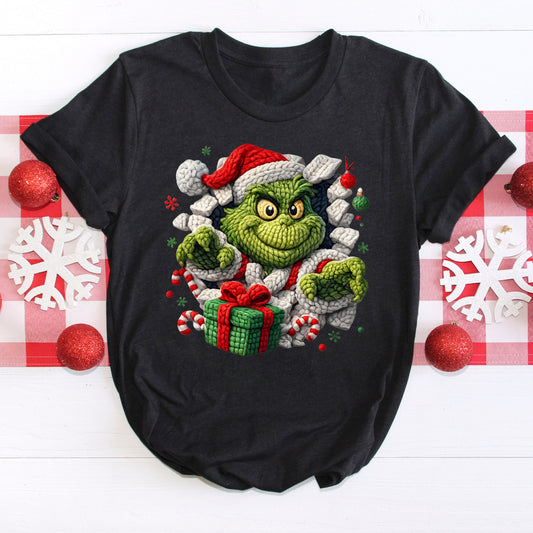 Faux Yarn Grinch (Front)DTF Transfer ONLY
