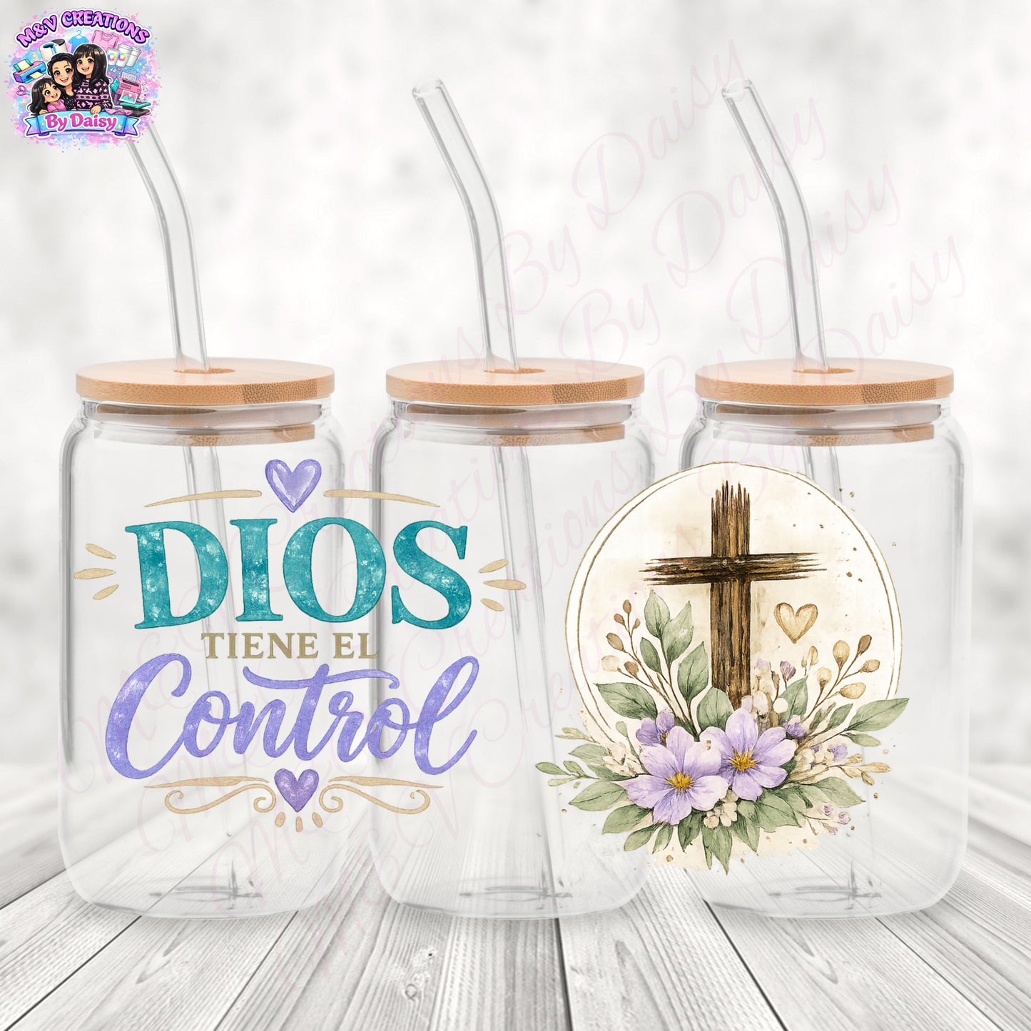 Dios Tiene el Control - UV DTF Cup Wrap