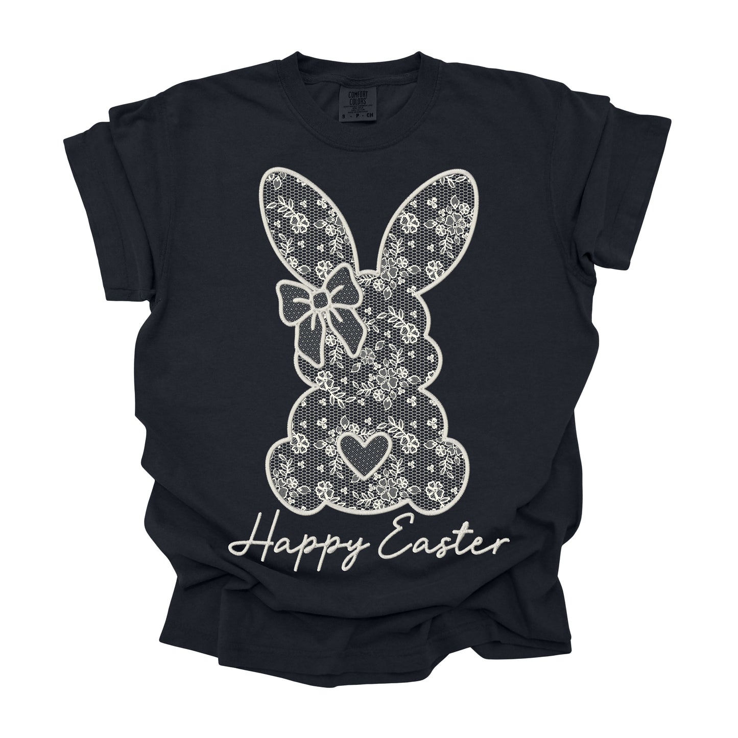 #319 Happy Easter Lace bunny      DTF Transfer