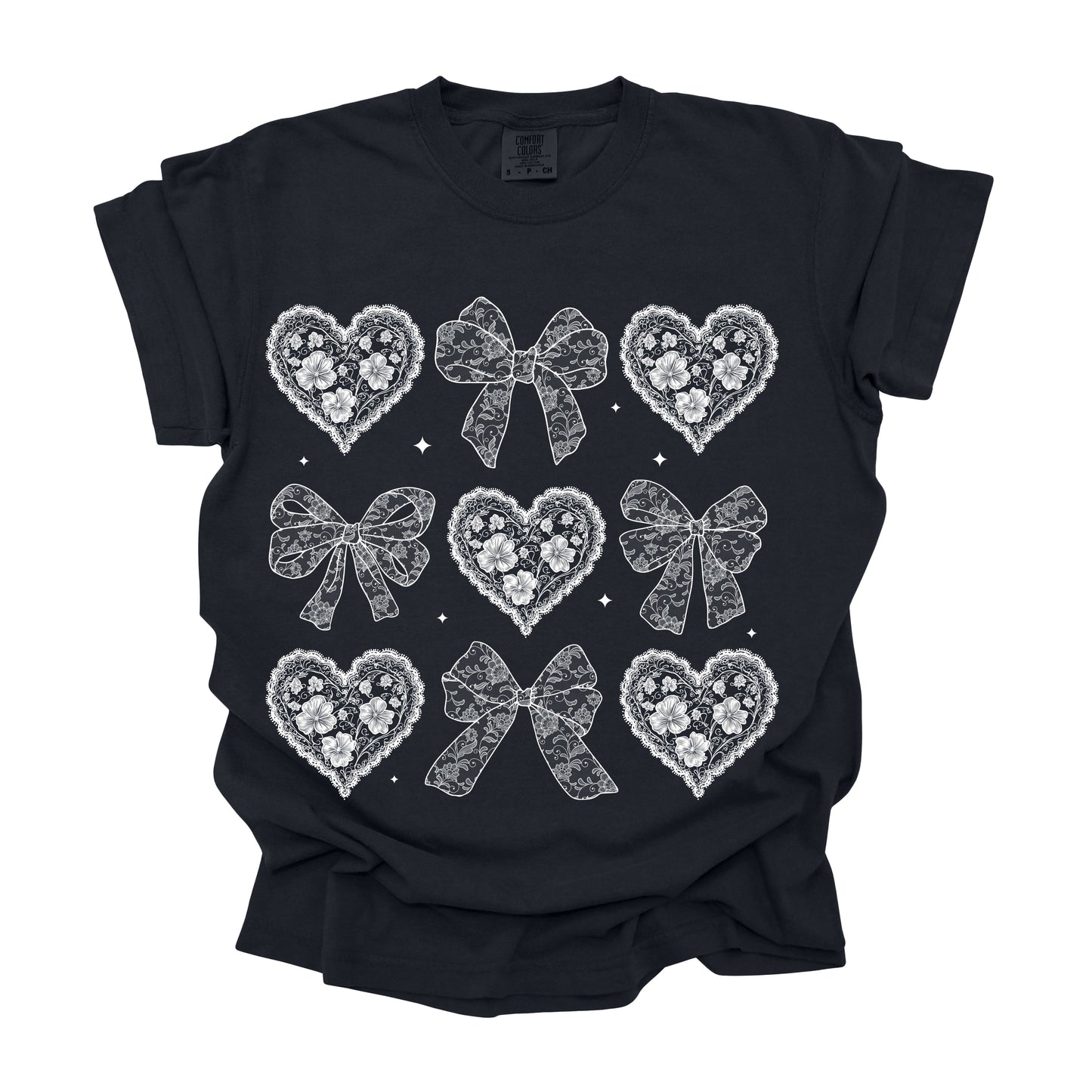 #320 Heart and Bow lace     DTF Transfer