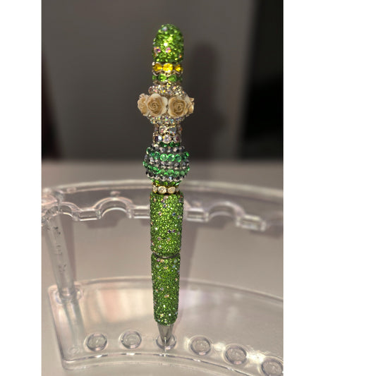 #111 Green Blinged Rhinestone Pen