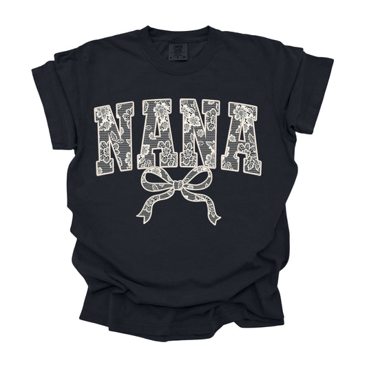 #323 Nana Bow Lace     DTF Transfer
