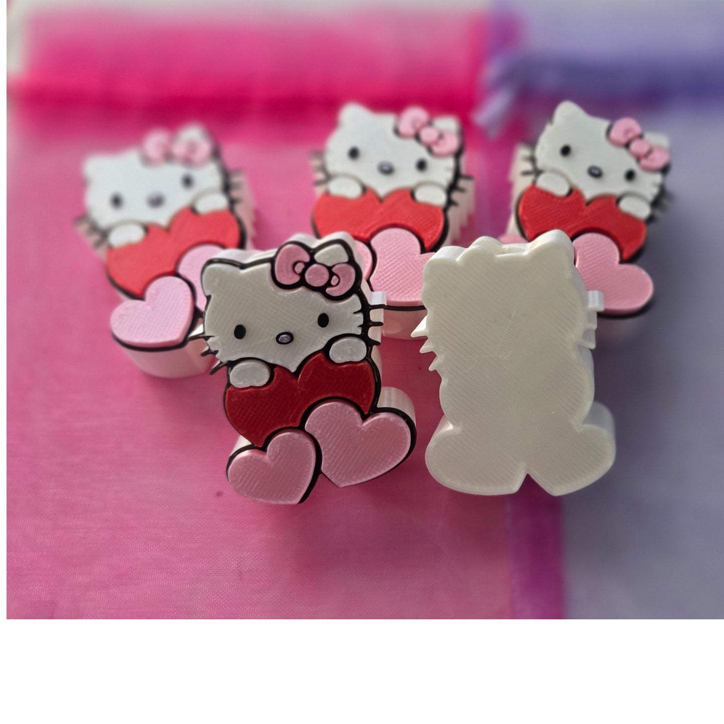 Hello Kitty Valentines 3D Straw topper
