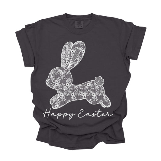 Easter White-Lace-Bunny (DTF Transfer )