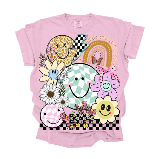 Smile Groovy Flowers   DTF Transfer