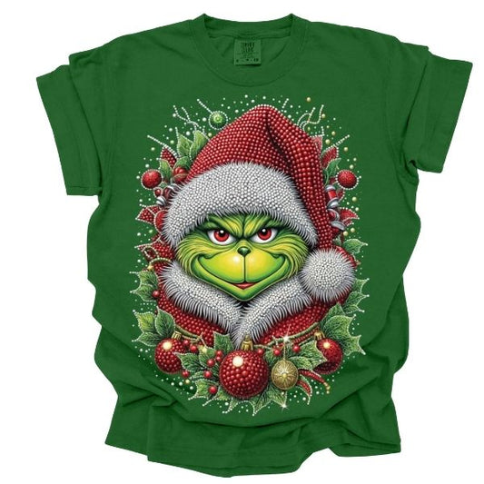 Rhinestone Grinch w/ornaments