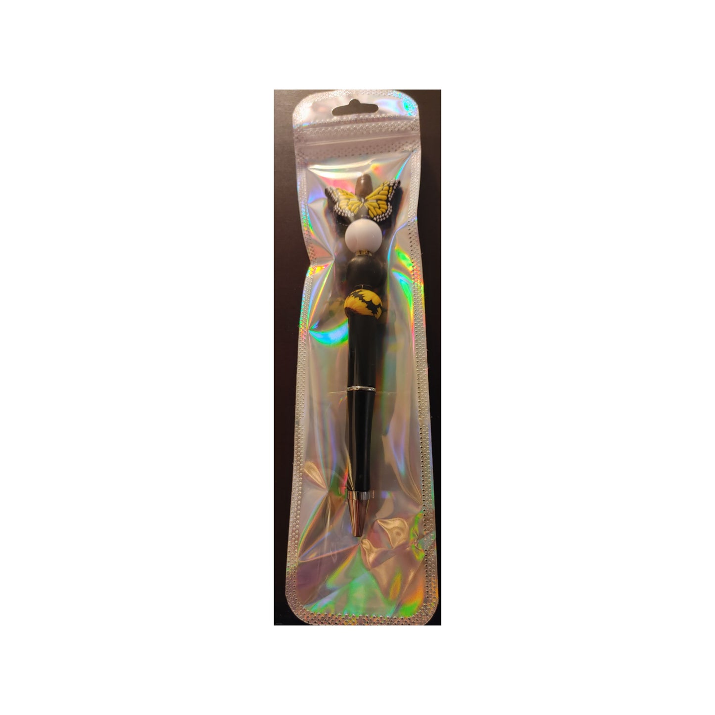 #47 Butterfly Black Beaded Pen