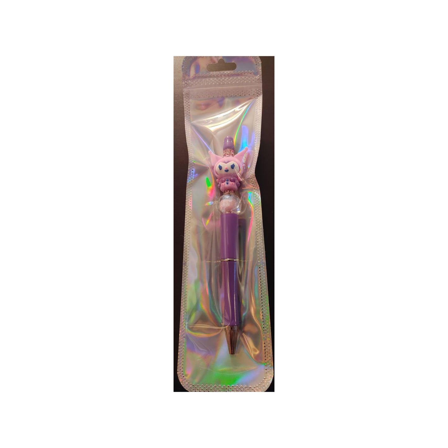 #49 Sanrio Kuromi on purple Beaded Pen