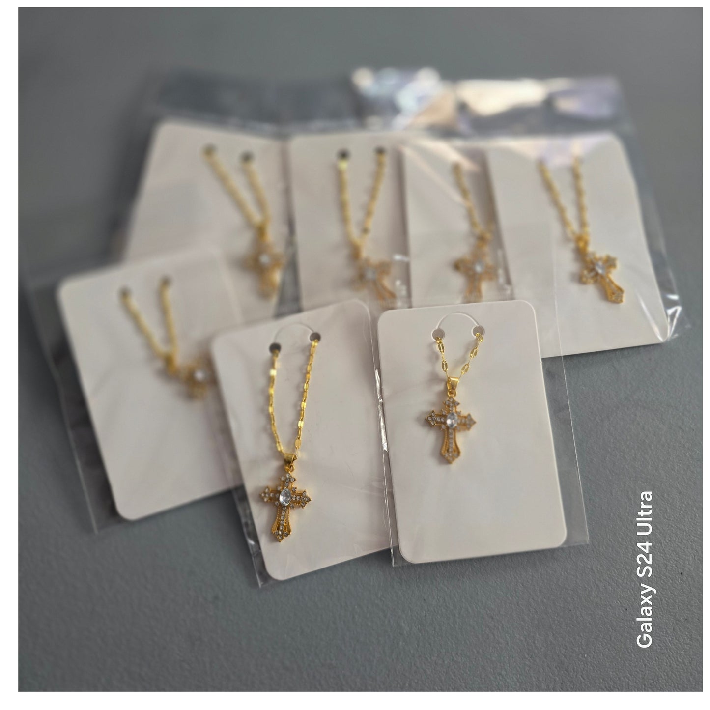 Bling Cross Jewelry — 10K Gold Plated (Chain or Earrings)