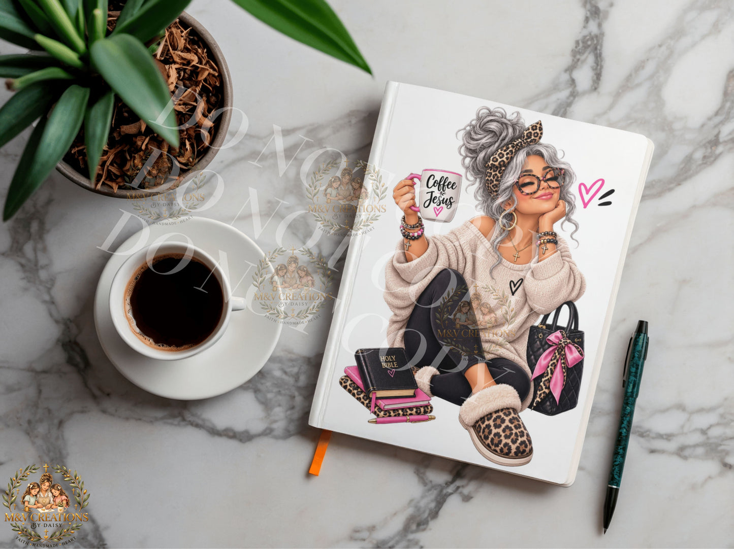 COFFEE JESUS GRANDMA     Journal Decal