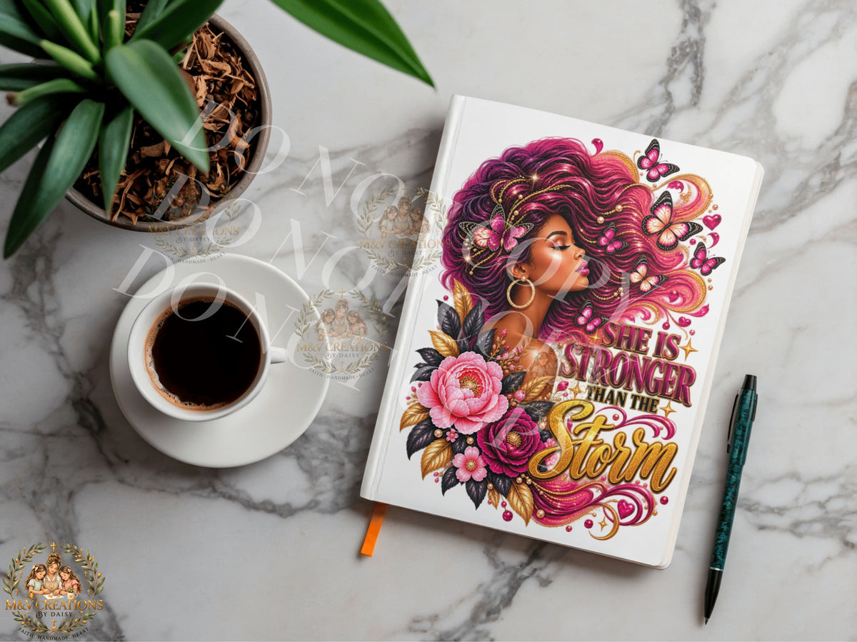 SHE IS STRONGER THAN THE STORM   Journal Decal