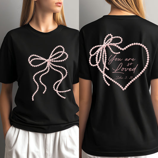 Pearl Heart front and back DTF Transfer