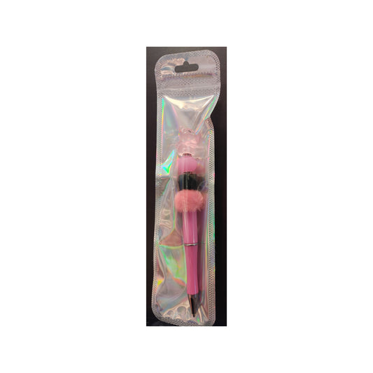 #6 Pink Squirrell Pink Beaded Pen