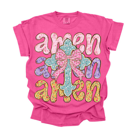 Boho-Floral-Amen-Christian-Easter (DTF Transfer )