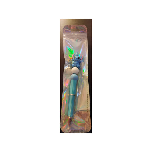 #62 Stitch On Light Blue Beaded Pen
