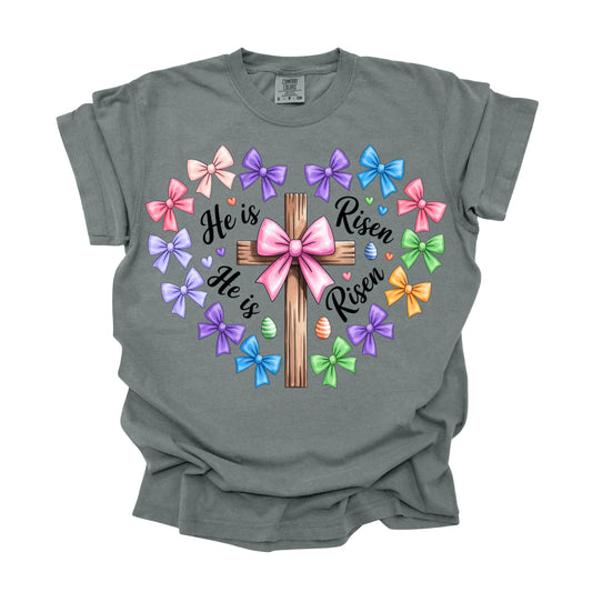 He-Is-Risen-Easter- Heart with Cross   (DTF Transfer )