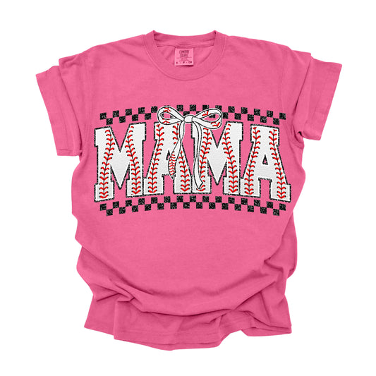 Checkered-Baseball-Mama   (DTF Transfer )