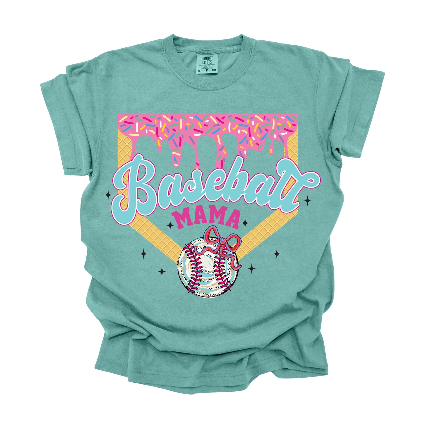 Baseball-Mama-Ice-Cream-Drip  (DTF Transfer )
