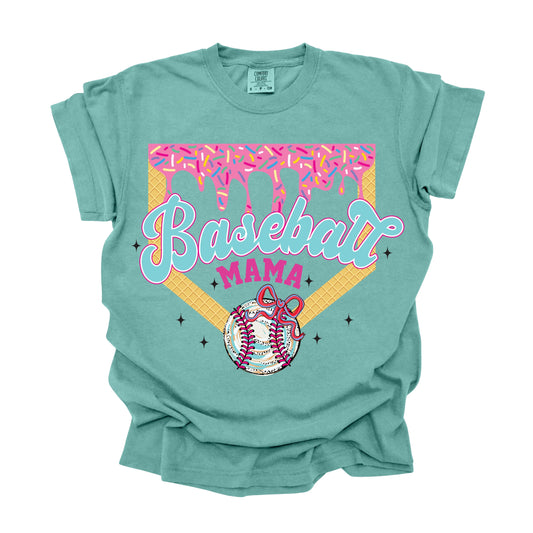Baseball-Mama-Ice-Cream-Drip  (DTF Transfer )
