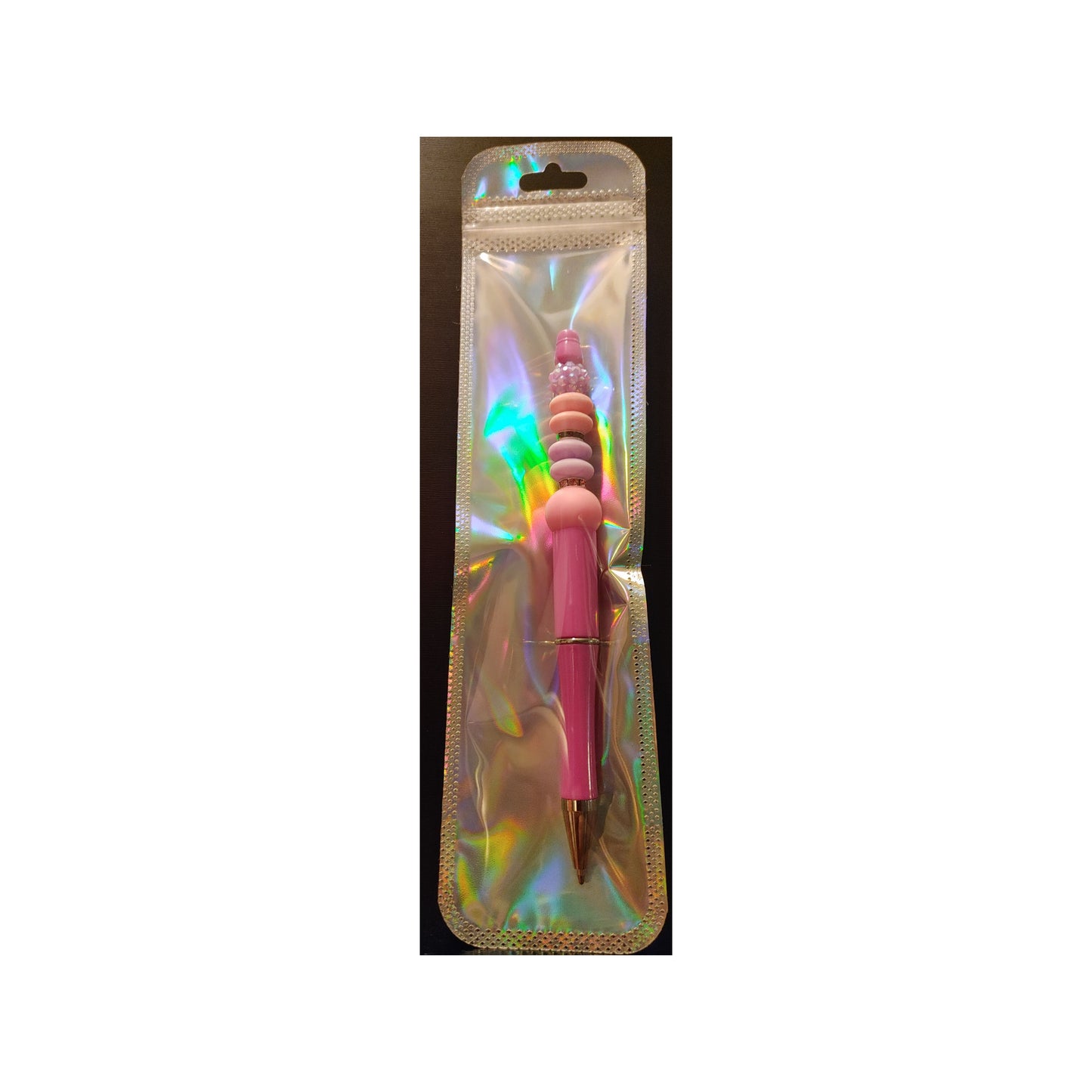 #73 Purple/Pink Beads on Fusha Color Beaded Pen