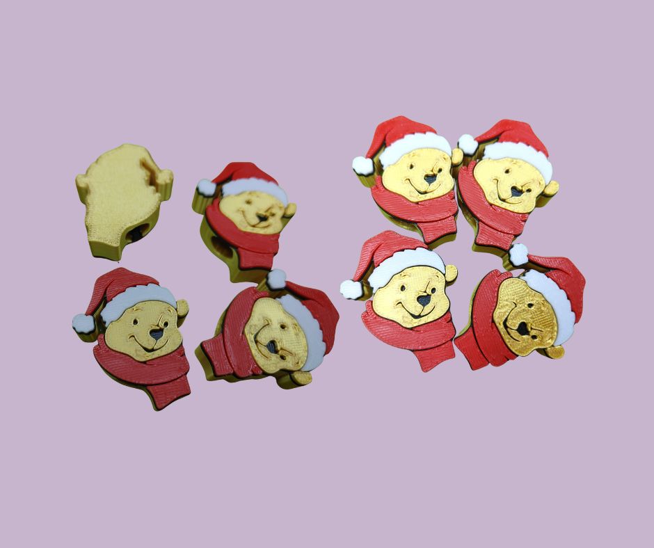 Christmas Winnie Pooh 3D Straw topper