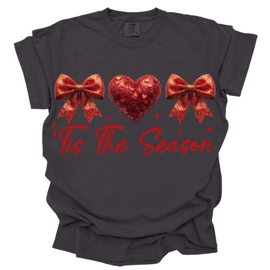 Tis The Season Sequin Bow and Heart