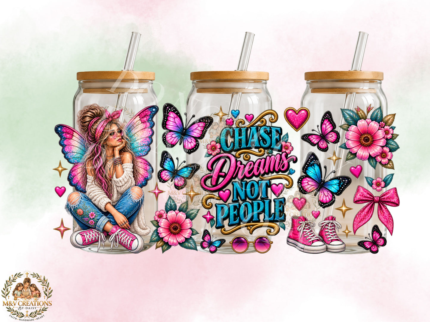 CHASE DREAMS NOT PEOPLE       UV DTF CUP WRAP