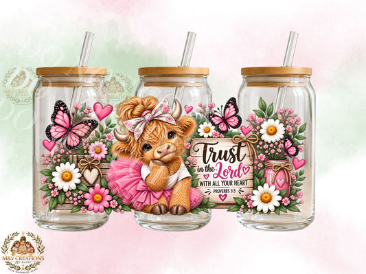 Trust in the Lord with all your heart     UV DTF CUP WRAP