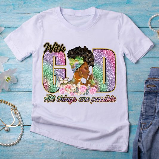 Black-Woman-Pray-Religious-God    DTF Transfer