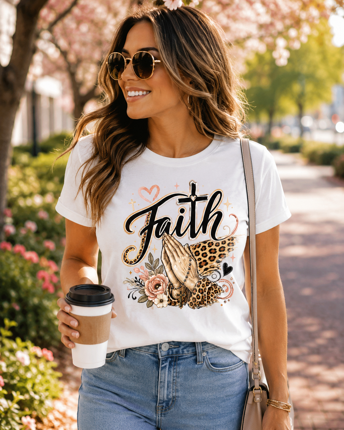 Faith Leopard Print Boho T-Shirt