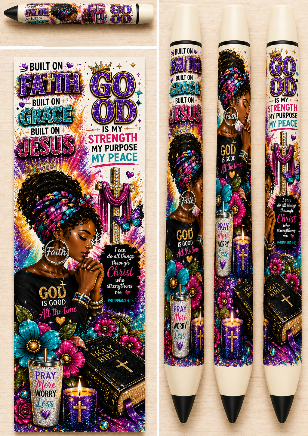 BUILT ON FAITH BUILT ON GRACE BUILT ON JESUS UV PEN WRAP