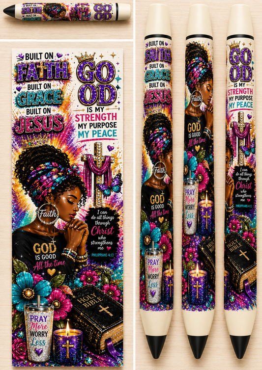 BUILT ON FAITH BUILT ON GRACE BUILT ON JESUS UV PEN WRAP