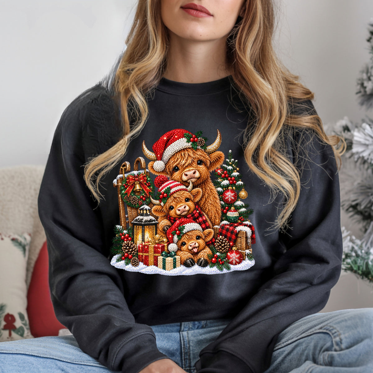 Christmas Highland cow Trio shirt