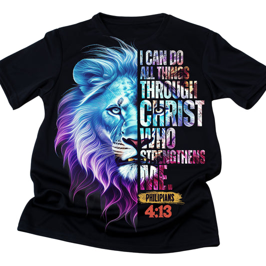 DTF 89 I CAN DO ALL THINGS THROUGH CHRIST COLORFUL LION
