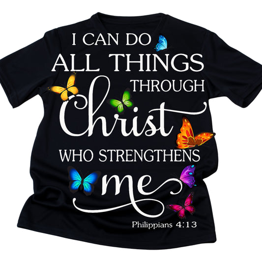 DTF 91 I CAN DO ALL THINGS THROUGH CHRIST BUTTERFLIES