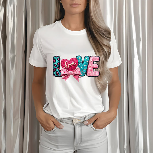 Faux Knitted LOVE T-shirt