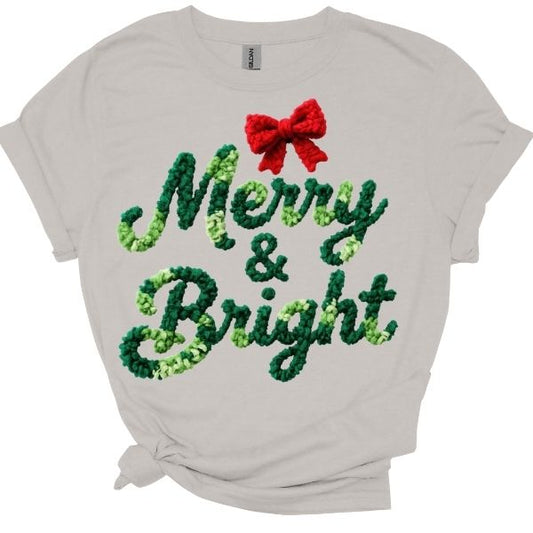 Faux Yarn Merry & Bright DTF TRANSFER