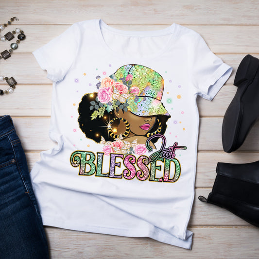 Just-Blessed-Black-Woman-Religious  DTF Transfer
